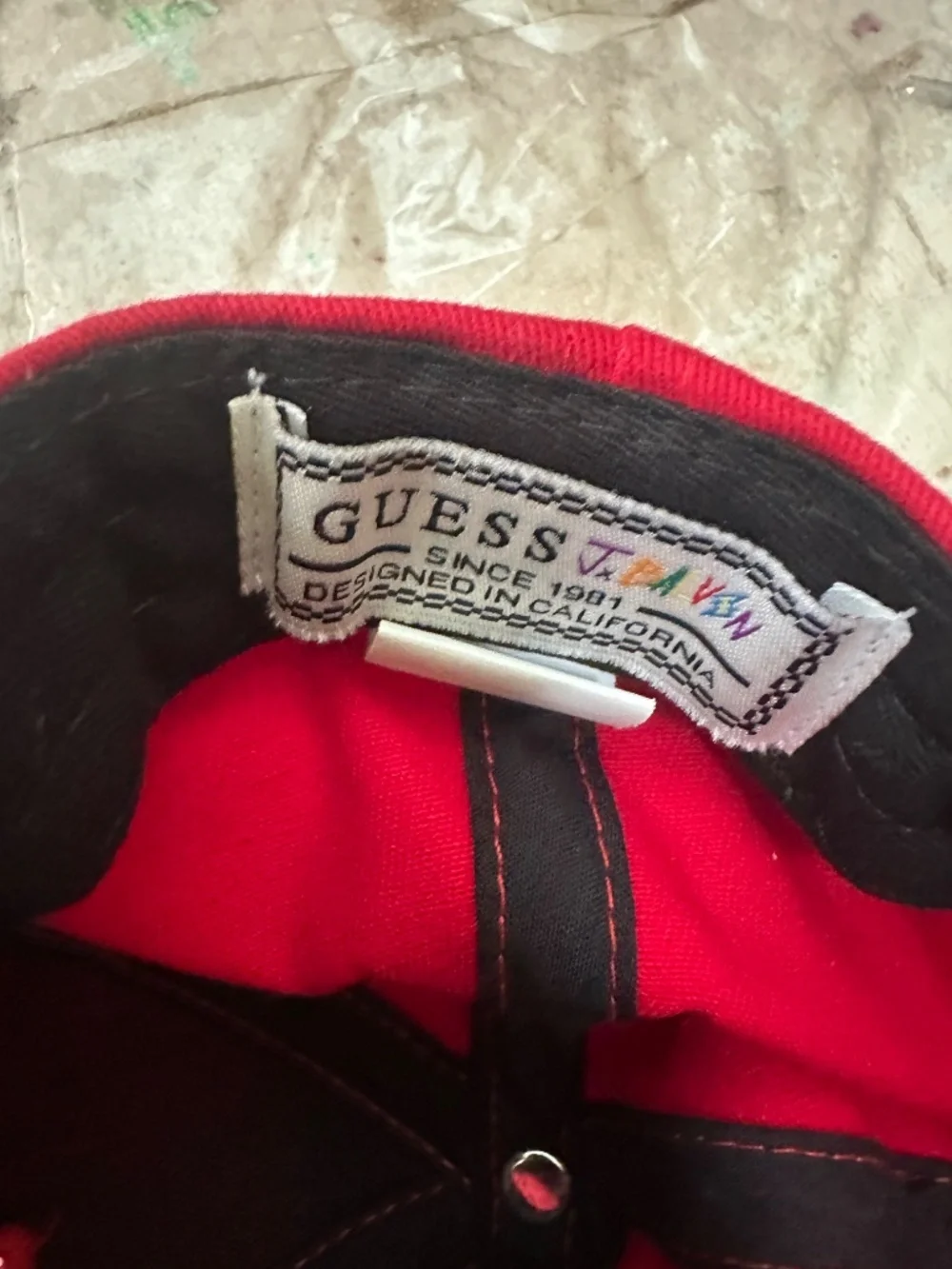 Guess J Balvin Red Hat Snapback and NWT Volcom Yupoong Sample Black Checks Dad - Picture 6 of 8